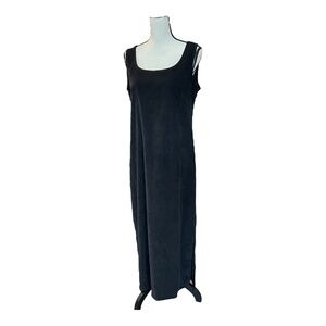 Jessica Howard Womens Maxi Dress Black Sleeveless Scoop Neck Microsuede 10 New